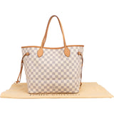 Louis Vuitton Monogram Damier Azur Canvas Neverfull MM Shoulder Bag