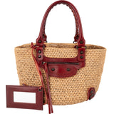 Balenciaga Raffia Panier Basket City Handbag