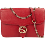 Gucci Pebbled Calfskin Interlocking GG Shoulder Crossbody Bag