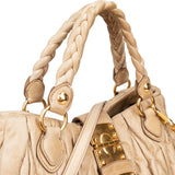 Miu Miu Matelassé Nappa Leather Hobo Shopping Handbag