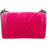 ChanelQuilted  Velvet Medium Boy Single Crossbody Bag