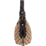 Gucci Monogram GG Studded Small Hobo Shoulder Bag