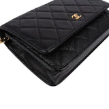 Chanel Quilted Caviar Leather CC Wallet On Chain Crossbody Bag
