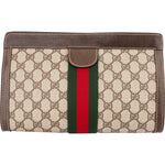 Gucci Monogram GG Supreme Web Clutch - vintageandkickz