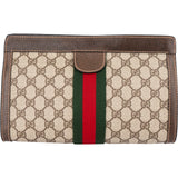 Gucci Monogram GG Supreme Web Clutch - vintageandkickz