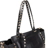 Valentino Garavani Leather Rockstud Small Tote Shopper Handbag