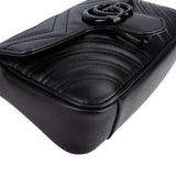 Gucci Matelassé Leather GG Black Marmont Mini Shoulder Crossbody Bag