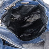 Miu Miu Bluelette Vitello Shine Leather Tote Handbag