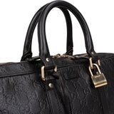 Gucci Black Guccissima Leather Business Handbag - vintageandkickz