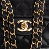Chanel Quilted Lambskin CC Medium Double Flap Shoulder Bag