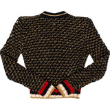 Gucci Pearl Buttons Multicolor Lurex Crochet Knit Cardigan (S)