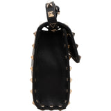 Valentino Garavani Black Leather Rockstud Flap Crossbody Bag