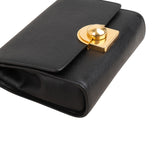 Prada Saffiano Leather Round Lock Flap Small Crossbody Bag
