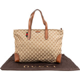 Gucci Monogram GG Canvas Web Detail Sherry Tote Shoulder Bag