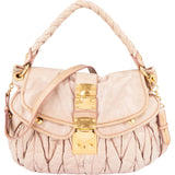 Miu Miu Matelassé Vitello Lux Leather Coffer City Handbag