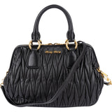 [🔄️B24 / F15] Miu Miu Black Matelassé Nappa Leather Top-Handle Bag Handbag - vintageandkickz
