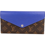 Louis Vuitton Blue Epi Leather Monogram Canvas Sarah Wallet