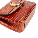 Chloé Croc-Embossed Leather C Shoulder Crossbody Bag