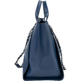 Chanel Bleu Caviar Leather Deauville Tote Shoulder Bag