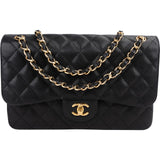 Chanel Quilted Caviar Leather Jumbo Double Flap Crossbody Bag