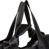 Miu Miu Black Grained Leather Knot Shoulder Bag