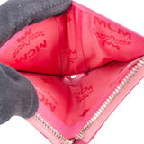 MCM Pink Monogram Visetos Small Zip Around Organiser Wallet