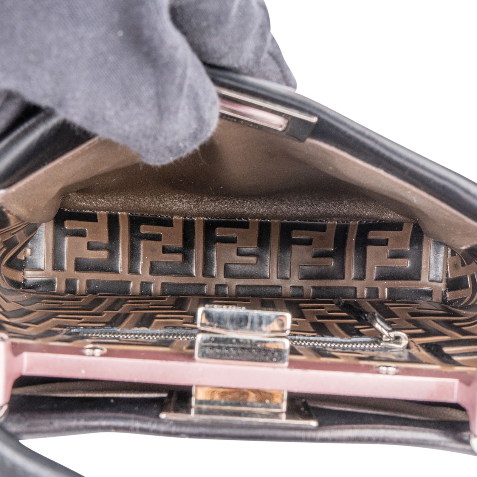 Fendi Black Leather Peekaboo Handbag - vintageandkickz