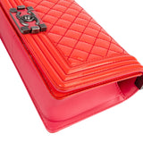 Chanel Quilted Patent Leather Boy Single Flap Crossbody Bag