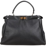 Fendi Black Leather Medium Peekaboo Handbag