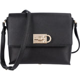 Salvatore Ferragamo Pebbled Leather Gancini Flap Crossbody Bag