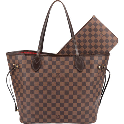 Louis Vuitton Monogram Damier Ebene Canvas Neverfull MM Shoulder Bag