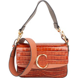Chloé Croc-Embossed Leather C Shoulder Crossbody Bag