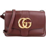Gucci Bordeaux Leather GG Arli Small Crossbody Bag