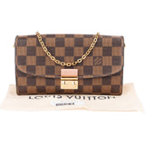 Louis Vuitton Monogram Damier Ebene Croisette Wallet On Chain Crossbody Bag