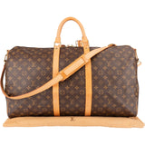 Louis Vuitton Monogram Canvas Keepall 55 Bandoulière Travel Bag