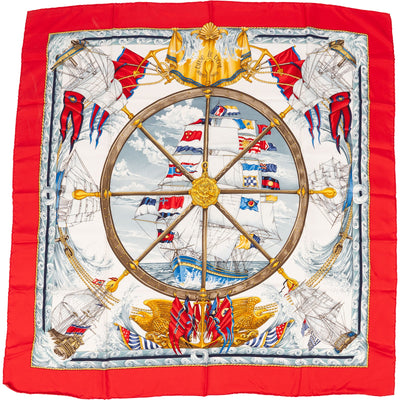 Hermès Force Le Vent Silk Carre 90 Scarf Tuch