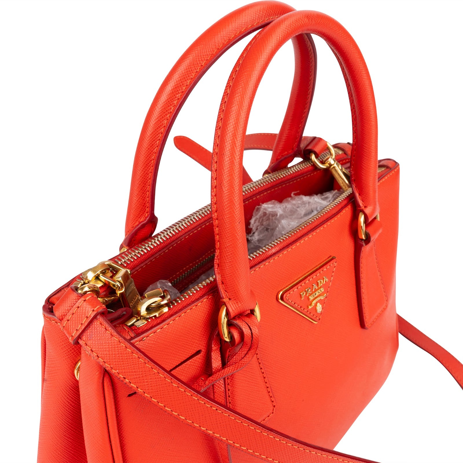 Prada Saffiano Leather Small Galleria Handbag - vintageandkickz