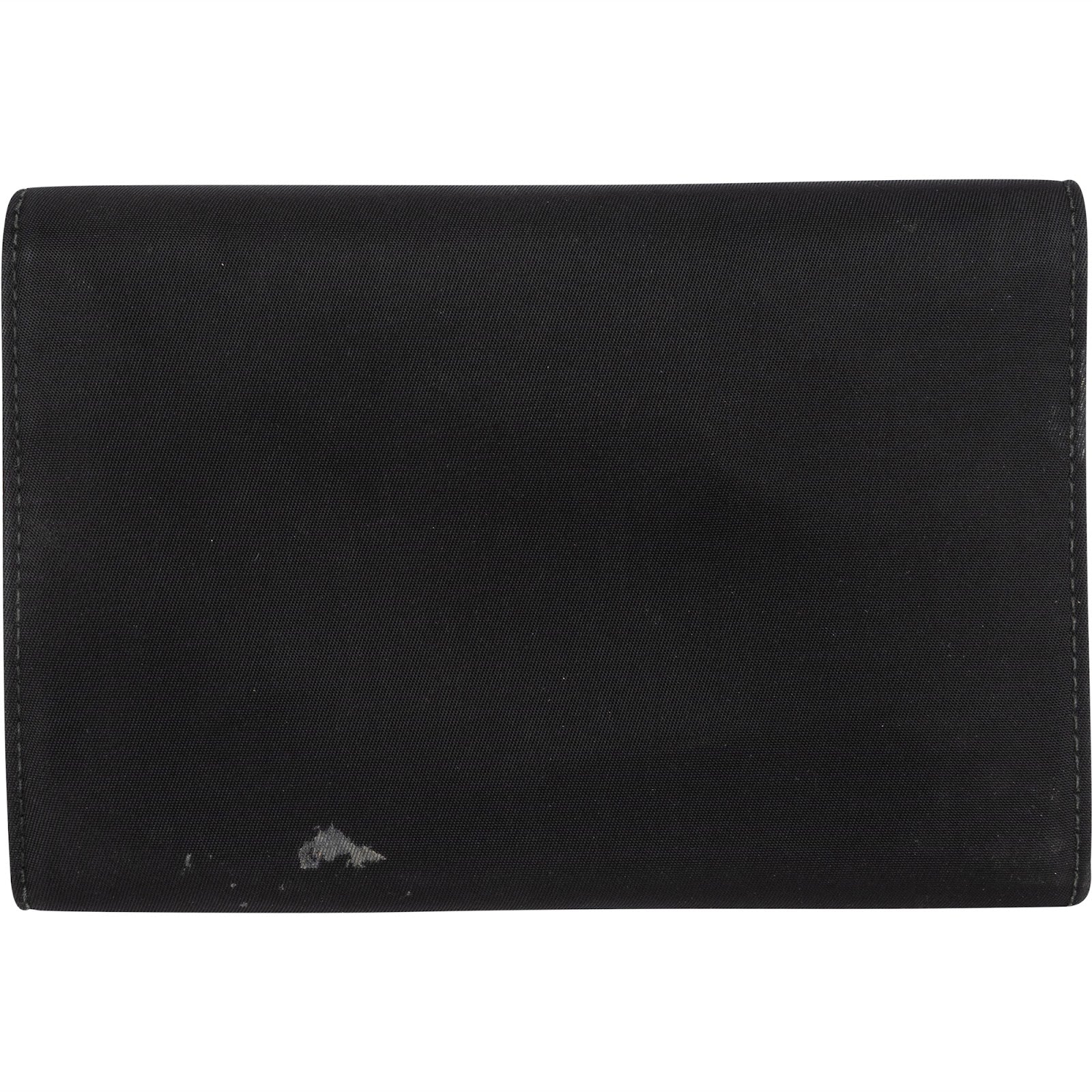 Prada Black Nylon Triangle Wallet - vintageandkickz