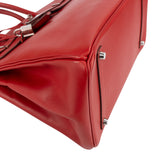 Hermès Rouge Epsom Leather Palladium Birkin 35 Handbag