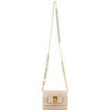 Salvatore Ferragamo Suede Vara Bow Mini Chain Crossbody Bag