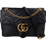 Gucci Matelassé Leather GG Marmont Large Single Flap Crossbody Bag