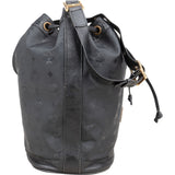 MCM Monogram Visetos Nylon Drawstring Bucket Crossbody Bag