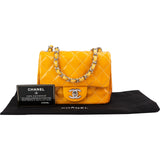 Chanel Quilted Patent Leather Palladium Mini Square Single Flap Crossbody Bag
