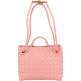 Bottega Veneta Pink Intrecciato Leather Small Andiamo Tote Handbag