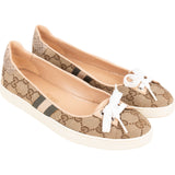 Gucci Monogram GG Canvas Lace-Up Sneaker Ballerina Flats (35)