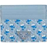 Prada Saffiano Leather Floral Print Card Holder