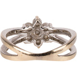 Handcrafted 0,48 Carat Diamond Snow Flower Bicolor 750 Gold Ring (#50)