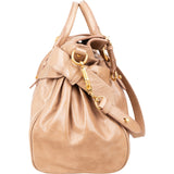 Miu Miu Vitello Lux Leather Bow Satchel Handbag