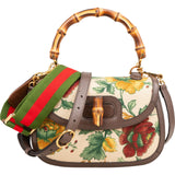 Gucci Floral Jacquard Bamboo 1947 Top Handle Crossbody Bag