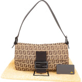 Fendi Monogram Zucca Canvas Baguette Shoulder Bag